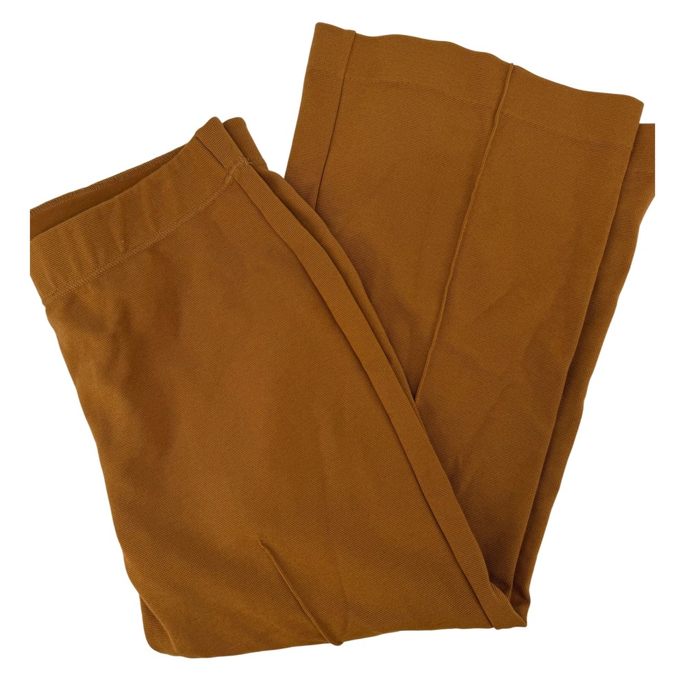 Maeve Anthropologie Womens Wide Leg Pintuck Pants Tobacco Brown Size L Stretch